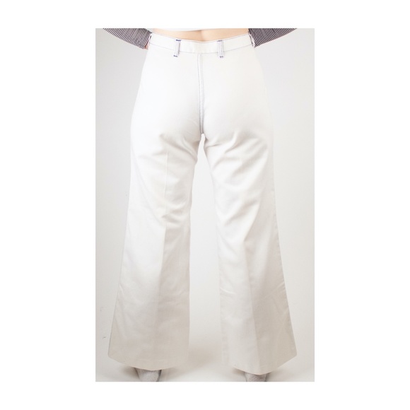 Vintage 1970’s White Denim Flare Bellbottoms - Picture 3 of 4